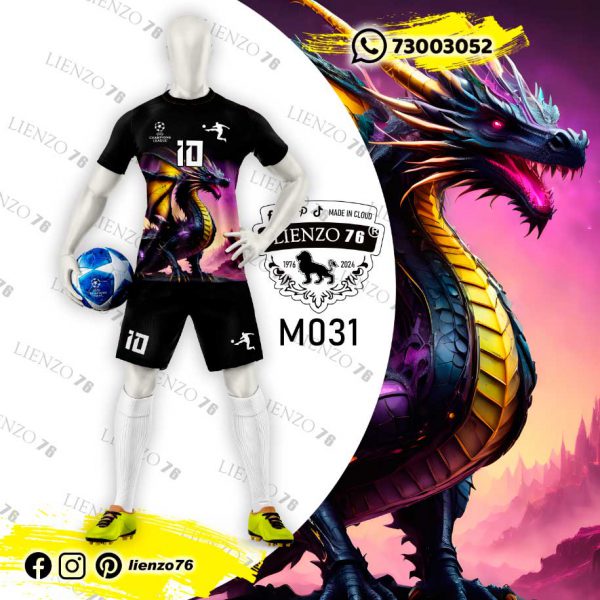 Polera de fútbol sublimada dragón